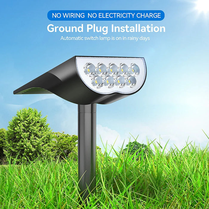 Solar powered tree light, outdoor dual-use spotlight, landscape courtyard lawn light, super bright waterproof garden villa ligh