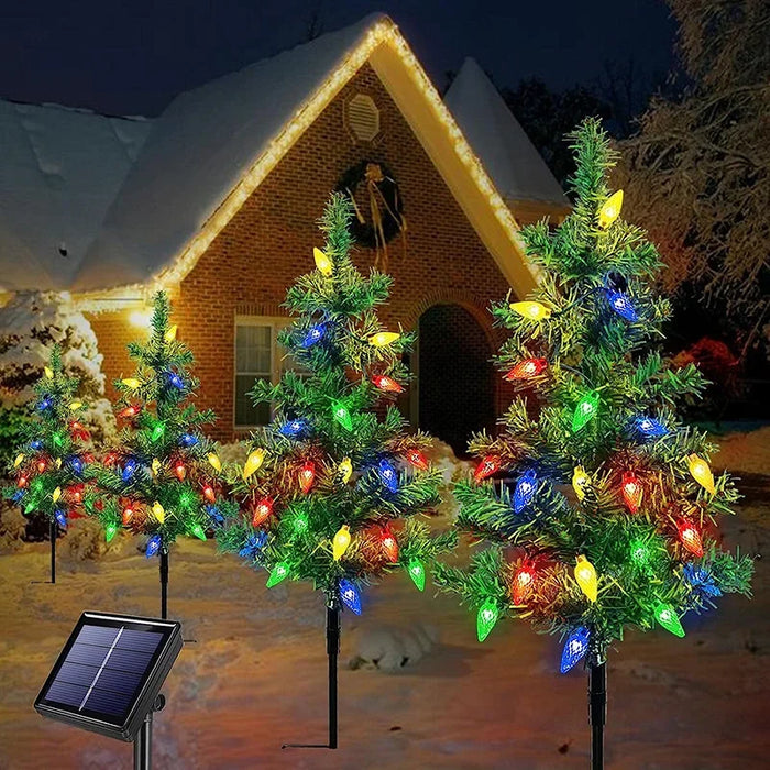 Solar Simulation Christmas Tree Lights Outdoor Party Lawn Garden Terrace Porch Landscape Atmosphere Decorative Lights Waterproof