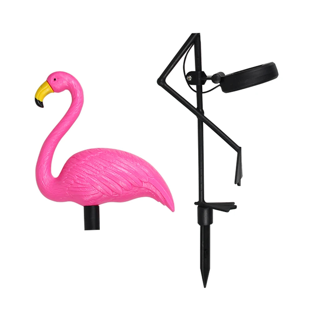 Solar Flamingo Light Outdoor Courtyard Decoration Garden Decor Stake Lights Waterproof LED Patio Walkway Light Lawn Lamp
