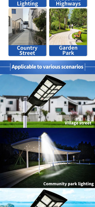 2025 New Solar Street Light 300W Waterproof IP65 Outdoor Motion Sensor LED Lamp with Remote Control for Garden Yard Pathway