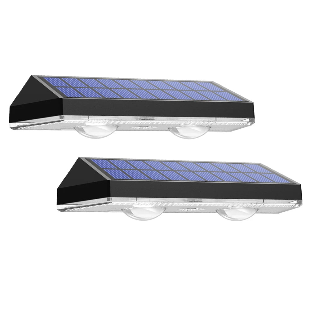 Super Bright 2PCS Solar Fence Lights RGB and Warm White LED Solar Step Lights Outdoor Wall Lights IP65 Waterproof Decor Lamp
