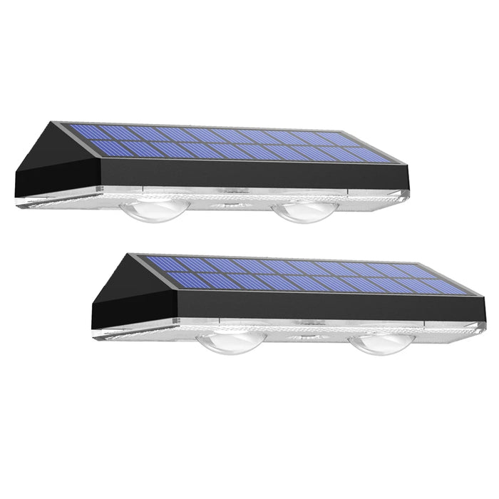 Super Bright 2PCS Solar Fence Lights RGB and Warm White LED Solar Step Lights Outdoor Wall Lights IP65 Waterproof Decor Lamp
