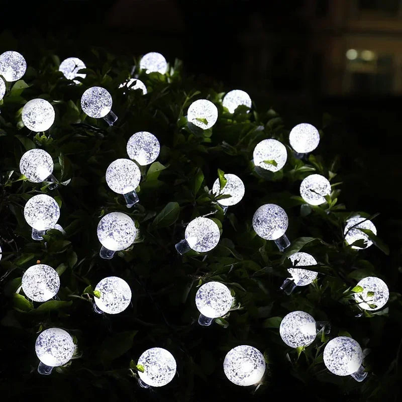 Solar Bubble Light String 8 Lighting Modes LED Lights Holiday Garden Tree Yard Party Christmas Outdoor Street Camping Decoration