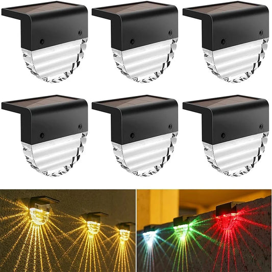 Solar Deck Lights Fence Lights Outdoor Step Lights Waterproof Solar Lights for Railing Stairs Step Fence Yard Patio and Pathway