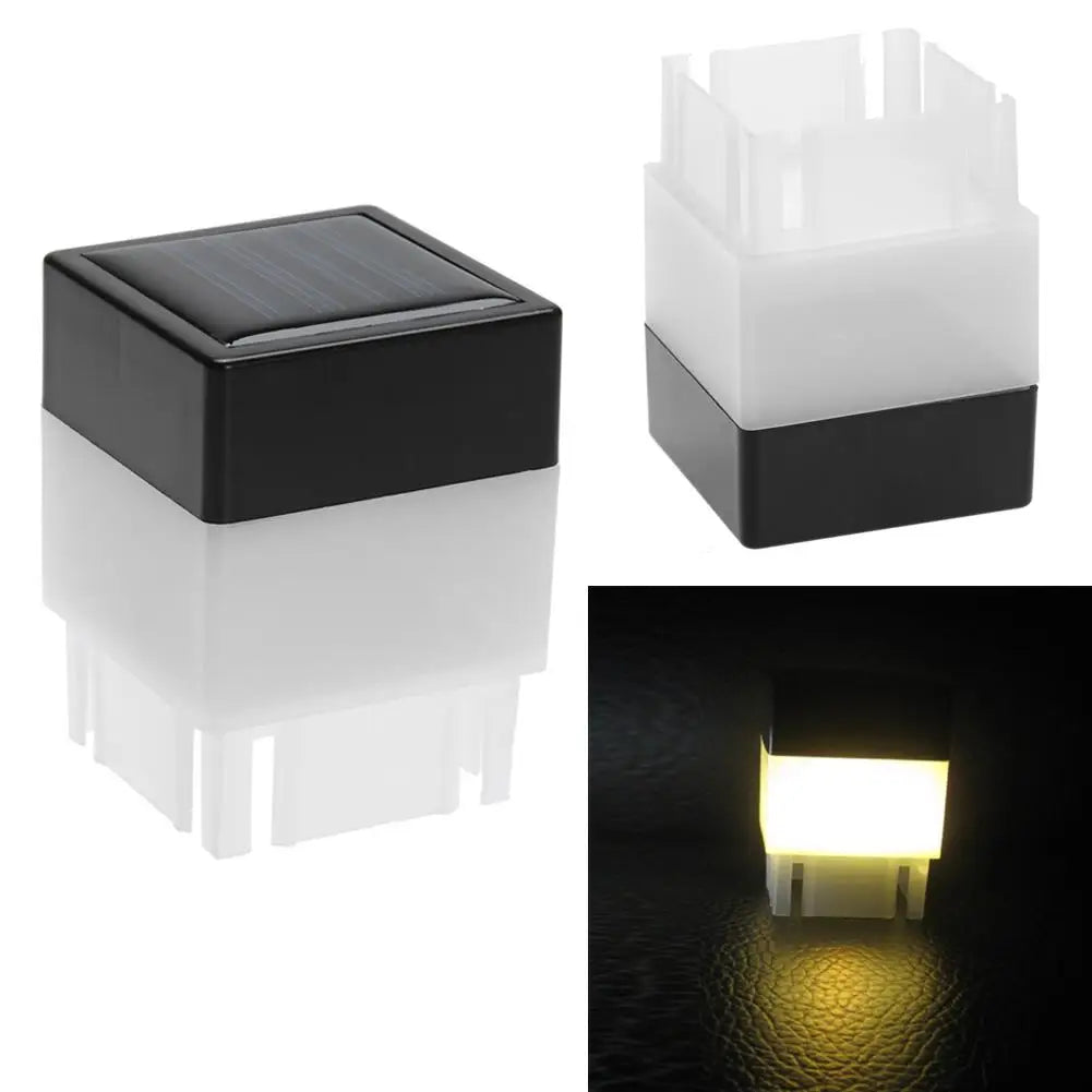 LED Solar Column Head Light Solar Powered Pillar Lamp Outdoor Fence Gate Post Lamp for Courtyard Landscape Garden Decor