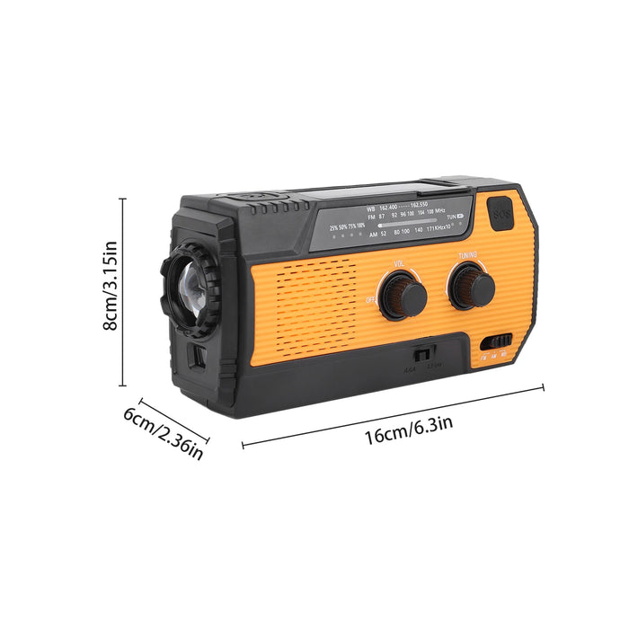 Multi-function Emergency Radio Hand Crank Emergency Radio Solar Crank Portable Outdoor Radio with USB Charging and SOS Alarm