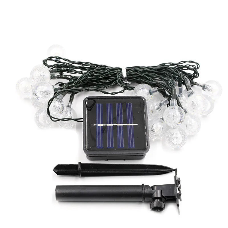 Solar Powered Crystal Ball LED String Lights Garlands for Christmas Outdoor Decoration.holiday Home Decor