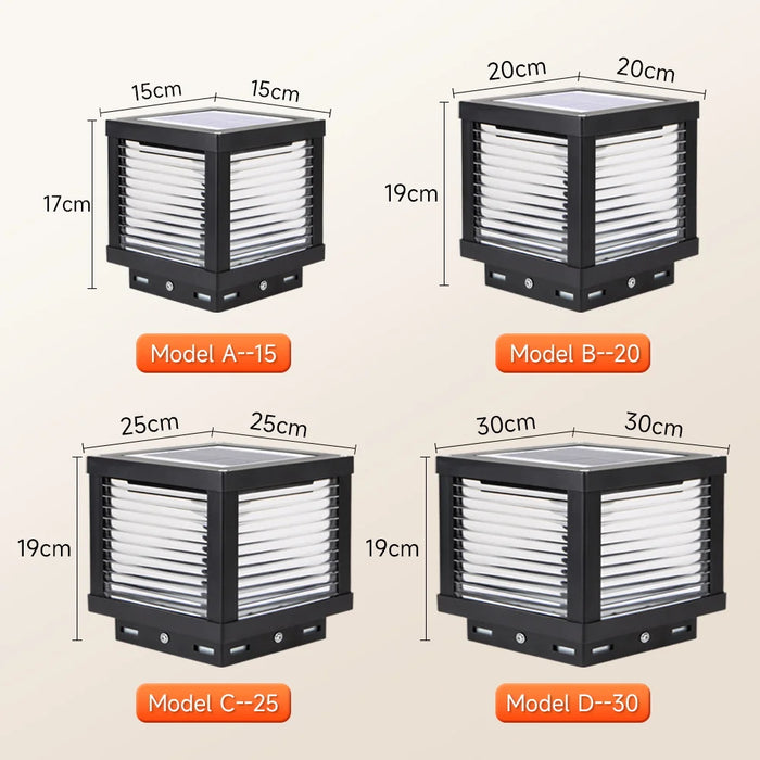LED Solar Pillar Lights Replaceable Bulb Outdoor Solar Garden Lamps Connect Electricity Sunlight for Fence Pathway Outdoor Decor
