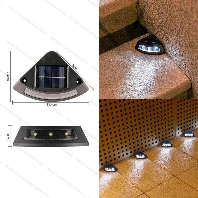 Outdoor Solar Step Lamp LED Decorative Lighting for Home Garden Staircase Patio Walkway Steps - Energy Efficient Garden Lights