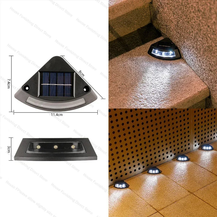 Outdoor Solar Step Lamp LED Decorative Lighting for Home Garden Staircase Patio Walkway Steps - Energy Efficient Garden Lights