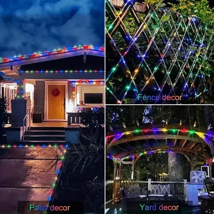 LED Solar String Light Outdoor Garden Lawn Lamp 7M/12M Waterproof Tube Rope Lights Strings Christmas Tree Yard Fence Decor lamp