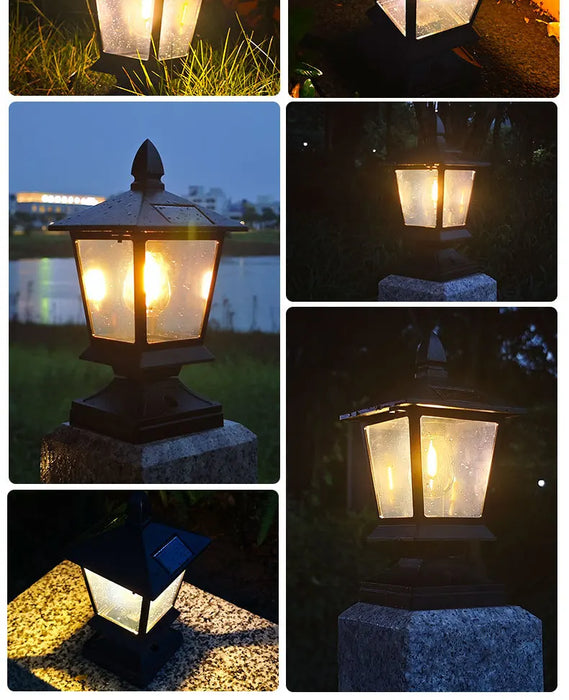Waterproof Solar Garden Lights for Villas and Gardens with Pillar Head Light