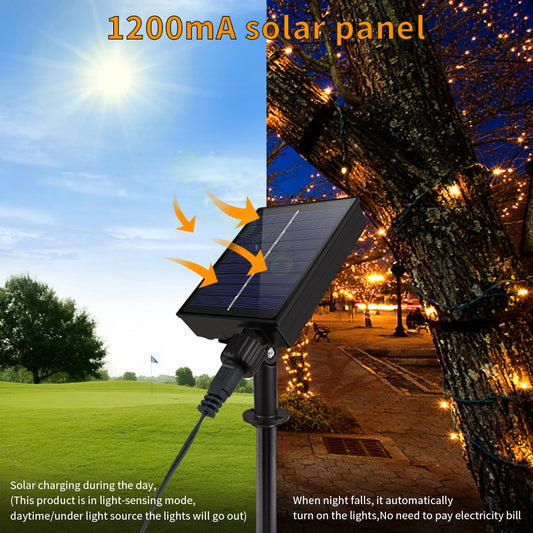 328ft Fairy LED Solar String Lights Outdoor, 8 Modes, USB Charge & Remote, Waterproof For Garden Balcony Garland Christmas Patio