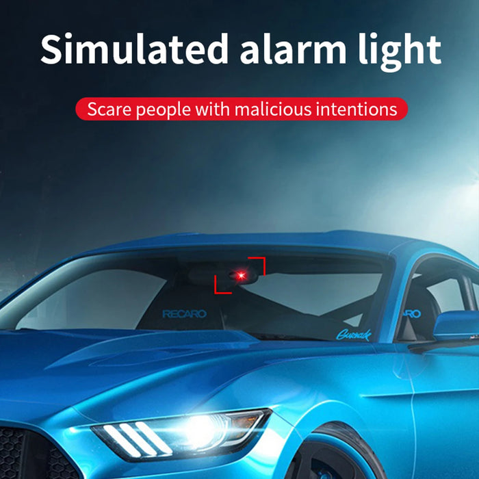 2PCS Solar Powered Car Fake Security Light Blue/Red Simulated Wireless Warning Lights Anti-Theft Alarm Flashing Signal Lamp