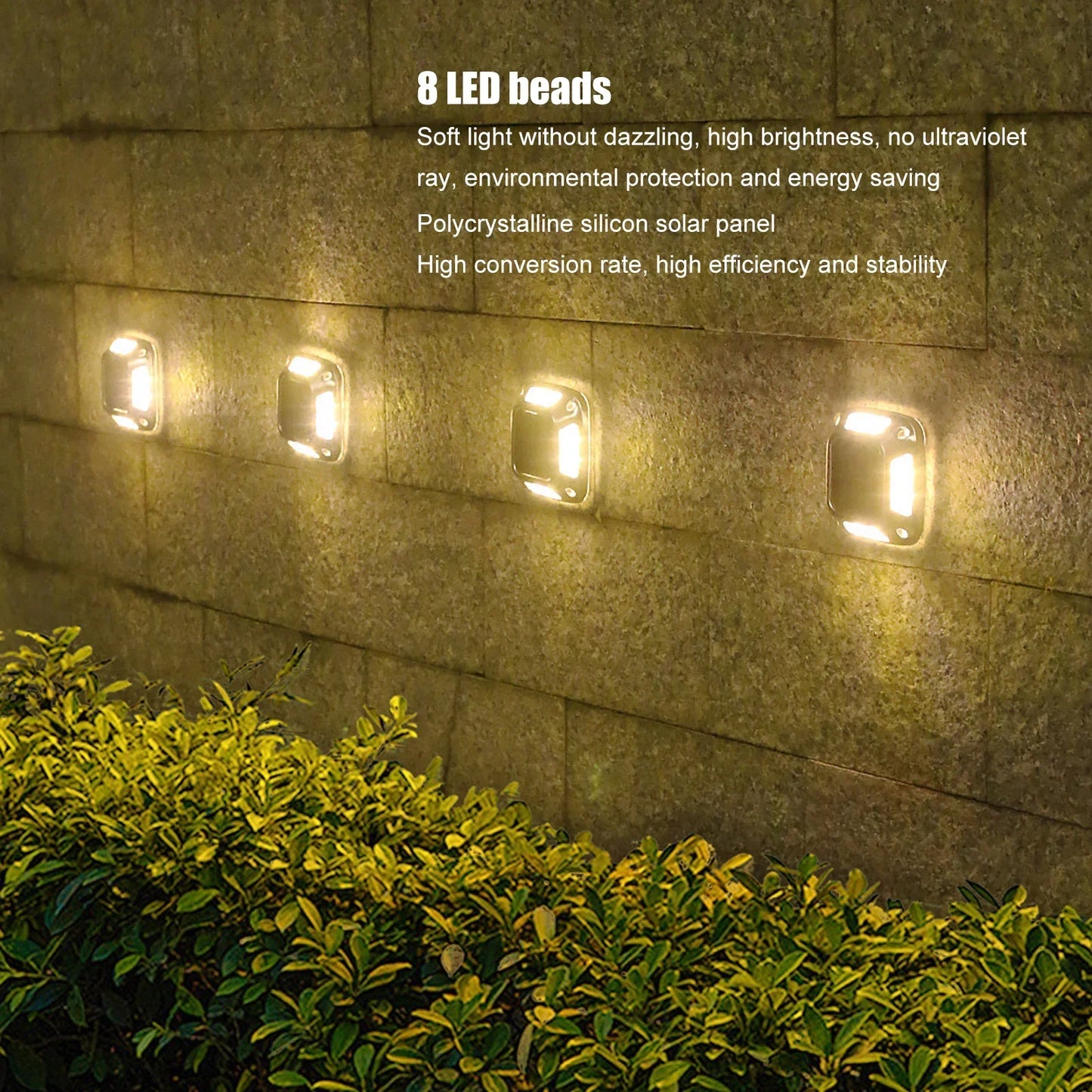 1PCS 8 LEDs Solar Ground Light Solar Light Waterproof Warm Light Solar Garden Lamp Outdoor Courtyards Driveway Marker Light