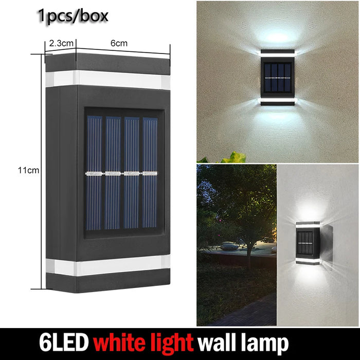 Solar Wall Lamp Outdoor Waterproof Solar Powered Up/Down Lighting for Garden Yard Home Exterior Decoration IP65 Solar Path Light