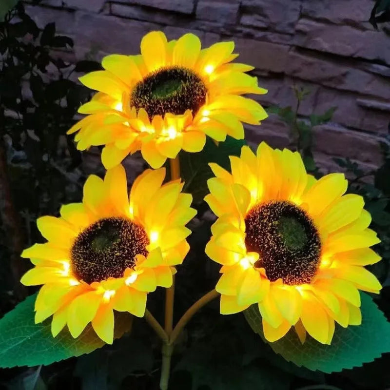 LED Solar Sunflowers Flower Light Home Decorative Flower Lights Garden Decoration Lawn Lamp Waterproof Landscape Light