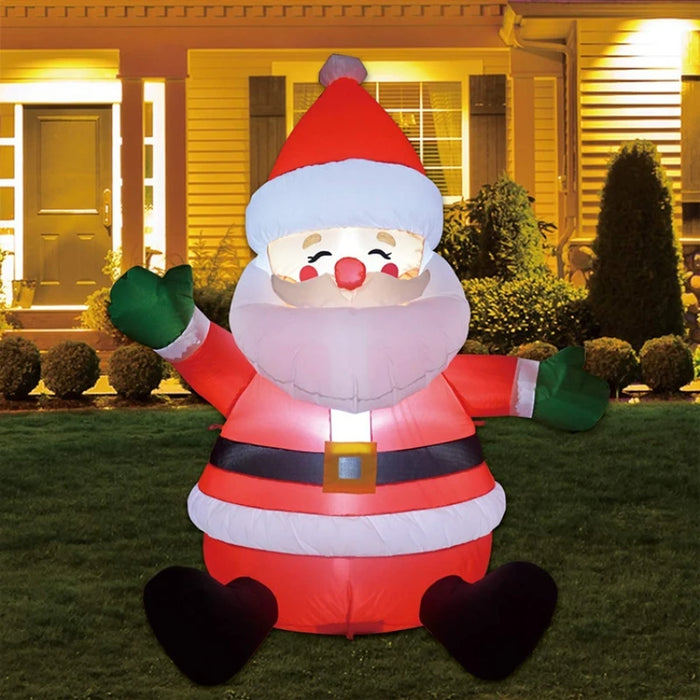 Christmas Solar Term Model Balloon,Glow Inflatable Sitting Santa Claus Snowman,Courtyard Door Shopping Mall Decoration Props