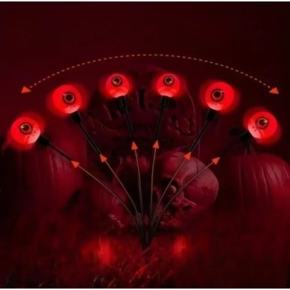 Halloween LED Eyeball Lights Solar Garden Lawn Lights Outdoor Scary Decoration Lights Halloween Party Decorations Waterproof