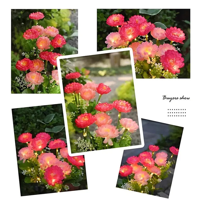 Solar Snow Flower Lights For Outdoor Courtyard Decoration LED Simulation Flower Lights Solar Lawn Lights For Garden Lights