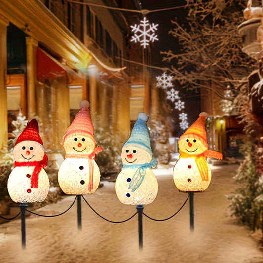 Snowman solar lights, outdoor lighting for gardens and lawns, suitable for Christmas decoration lights, winter decoration,