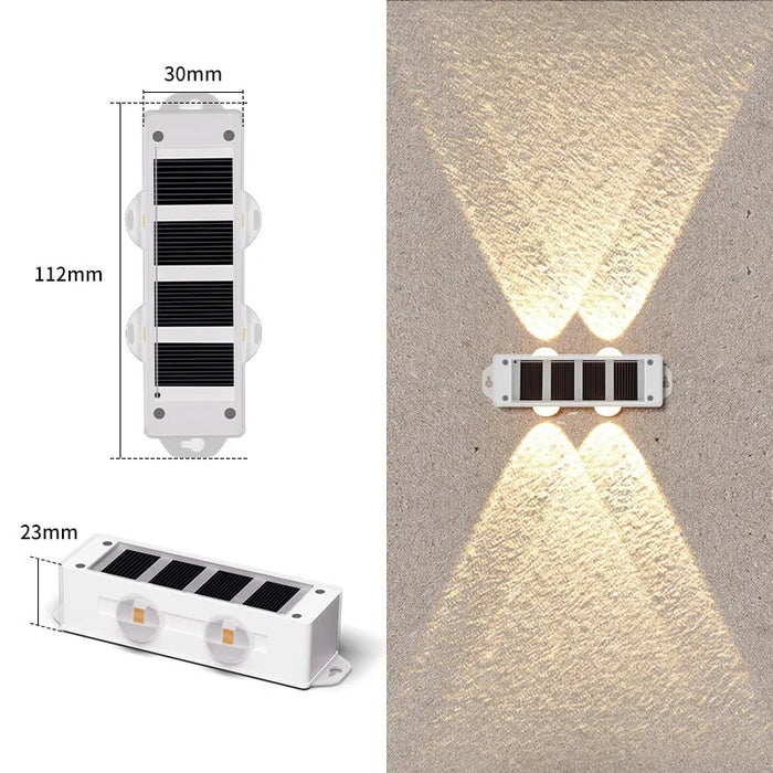 Solar Powered Wall Lights Outside Up and Down Fence Mount Outdoor Decorative Waterproof Lamp for Porch Deck Patio Yard Garden