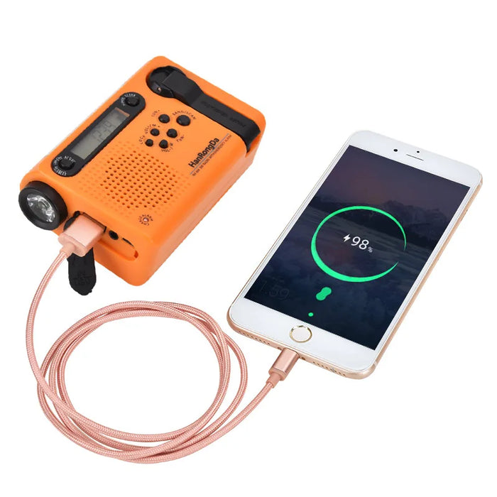 Portable Solar Hand Crank Radio 3 In 1 2000mAh Power Bank Phone Charger Flashlight Emergency Radio AM/FM/SW Weather Radios