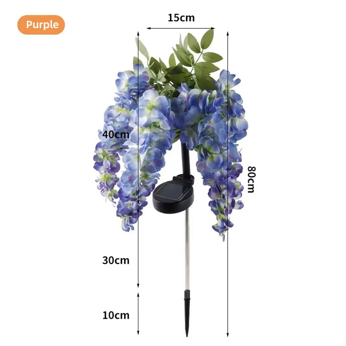 Solar Flowers Outdoor Waterproof 4 Branch Flower Vines 80cm 2 Lightning Modes Solar Garden Lights Outdoor for Garden Yard Decor