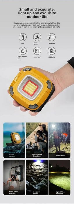Solar LED Camping Light 5000mAh Portable USB Rechargeable Tent Lamp 5 Mode Torch Emergency Outdoor Waterproof  Hanging Lantern
