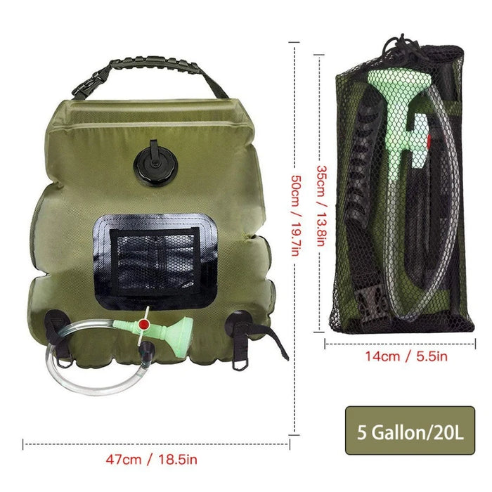 Camp Supplies Solar Heat Concentration 20L Outdoor Camping Bath Bag Portable Nature Hike Equipment Gadgets Novelty Hiking