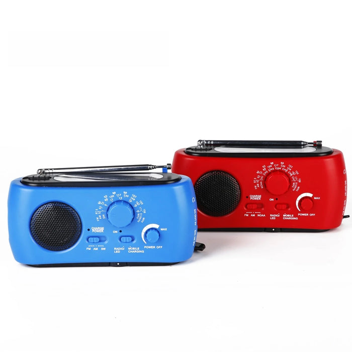 Emergency AM/FM Radio - Solar/Hand Crank/Battery Operated with Flashlight SOS Alarm Charger for Outdoor Survival Camping Storms