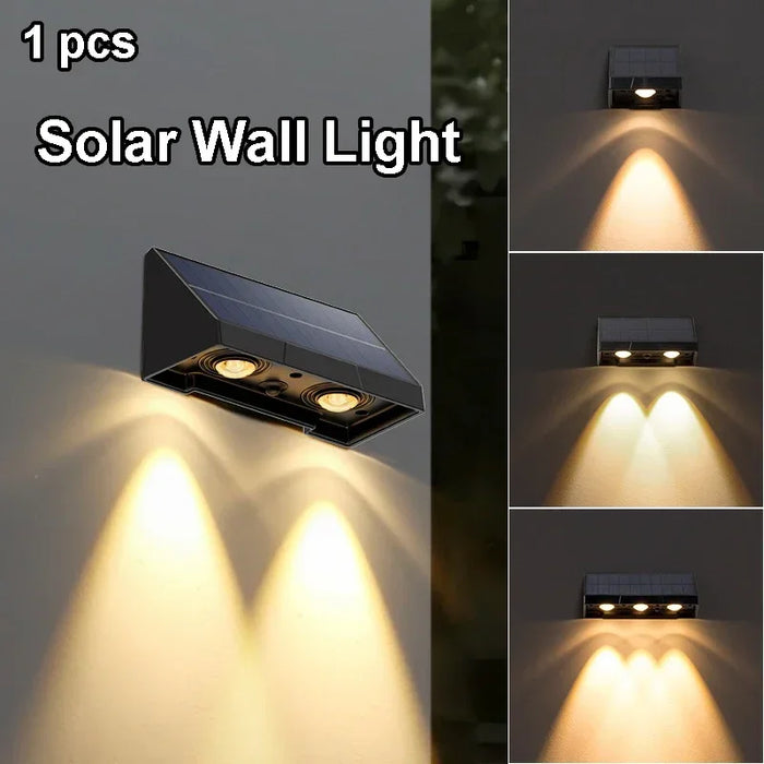 Solar Wall Light Outdoor Porch Lights Illumination Waterproof LED Lamp Bulb Automatic Lighting at Night for Garden Yard Balcony