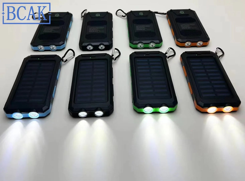 Hot New Style 200000mAh  Large Capacity Solar Power Bank New Portable With Lanyard Compass External Battery Outdoor Camping Char