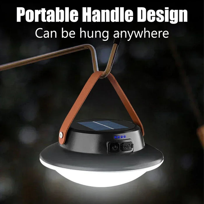 Solar LED Camping Light USB Rechargeable IP65 Lamp Outdoor Tent Hanging 4lighting Mode Lanterns Emergency Home Repair Work Light
