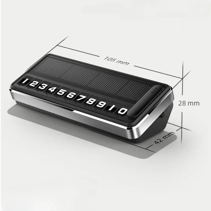 Solar Car Phone Number Plate Led Lighting Temporary Parking Card Hidden Plates Car Park Stop Multiple Number Parking Gadgets