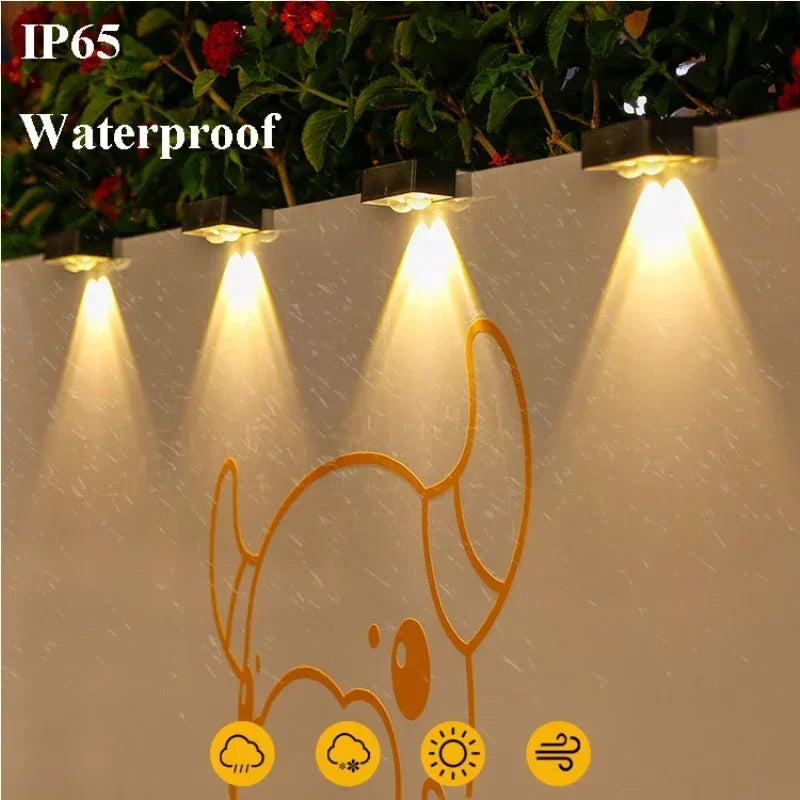 LED Solar Step Lamp Outdoor Path Stair Garden Lights Waterproof Balcony Deck Light Decoration Patio Stair Fence Light 1~12pcs