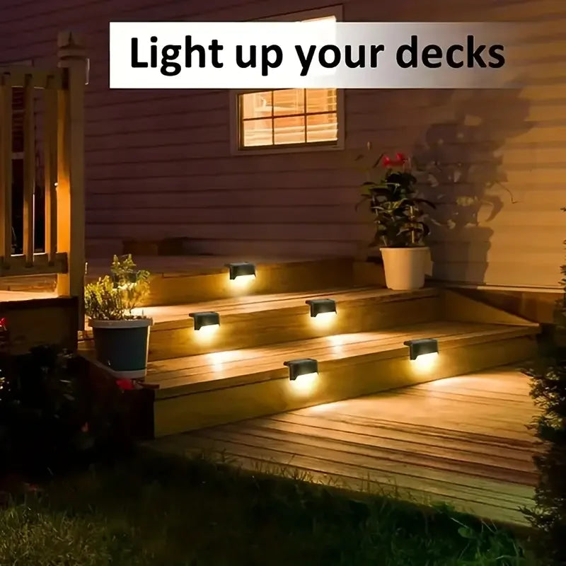 4-PCS Solar LED Ladder Lights Are Durable, Energy-Saving, Waterproof, And Very Suitable For Outdoor Steps, Fences, Etc