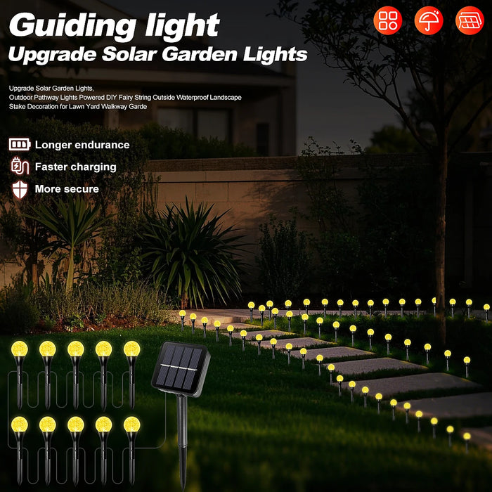 Solar Bubble Ball Pathway Lights Outdoor Waterproof Lawn Light Solar Garden Pilot Light String for Lawn Yard Road Decor Lighting