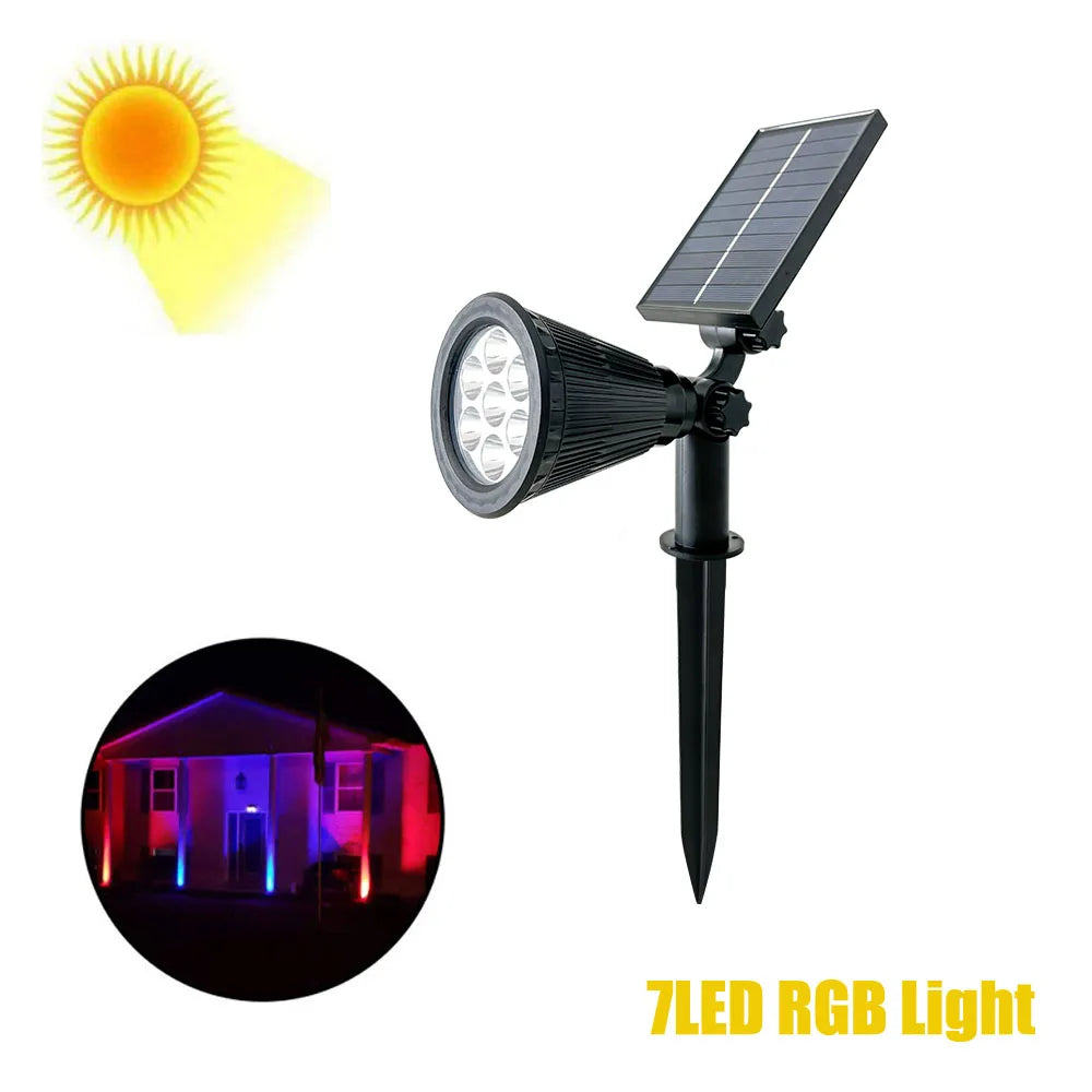 1pc 4/7/18/36LED Solar Spotlights Outdoor IP65 Waterproof Brightness Adjustable Spot Light  for Garden Backyard Driveway Patio