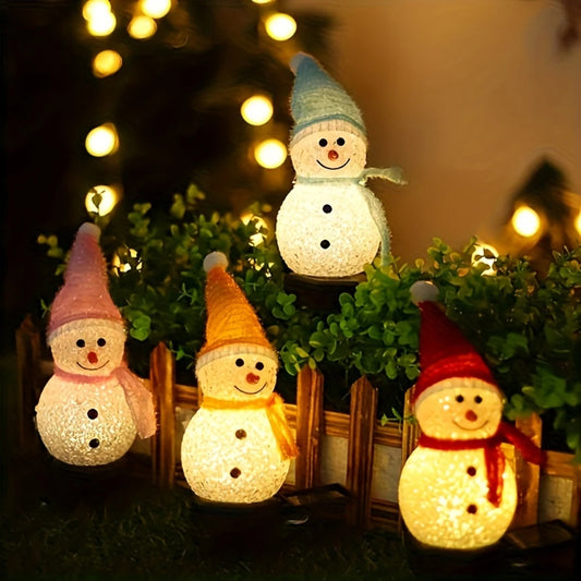 Snowman solar lights, outdoor lighting for gardens and lawns, suitable for Christmas decoration lights, winter decoration,