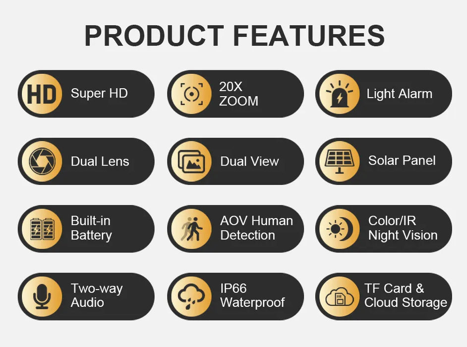 LS VISION 8MP 24/7 Video Recording AOV 4G Solar Camera Dual Screens Outdoor 20X Optical Zoom 50m Detection Distance CCTV Cameras