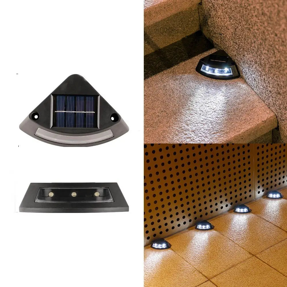 4pcs Waterproof Solar Step Lights Warm /White Light Auto Switch Deck Lights Solar Powered Easy To Use Stair Lighting