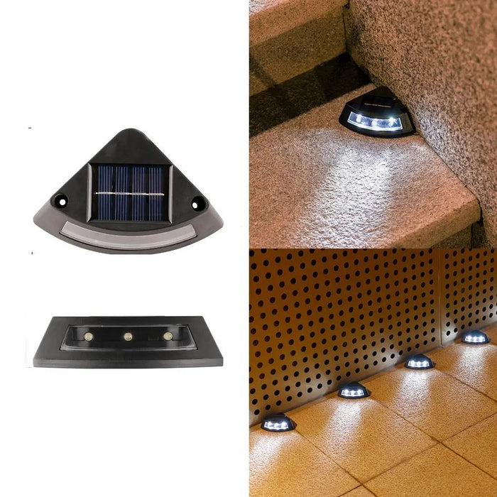 4pcs Waterproof Solar Step Lights Warm /White Light Auto Switch Deck Lights Solar Powered Easy To Use Stair Lighting