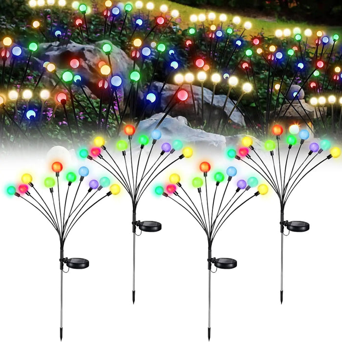solar garden lights 10 LED solar firefly lights swaying with the wind outdoor waterproof LED lights courtyard landscape