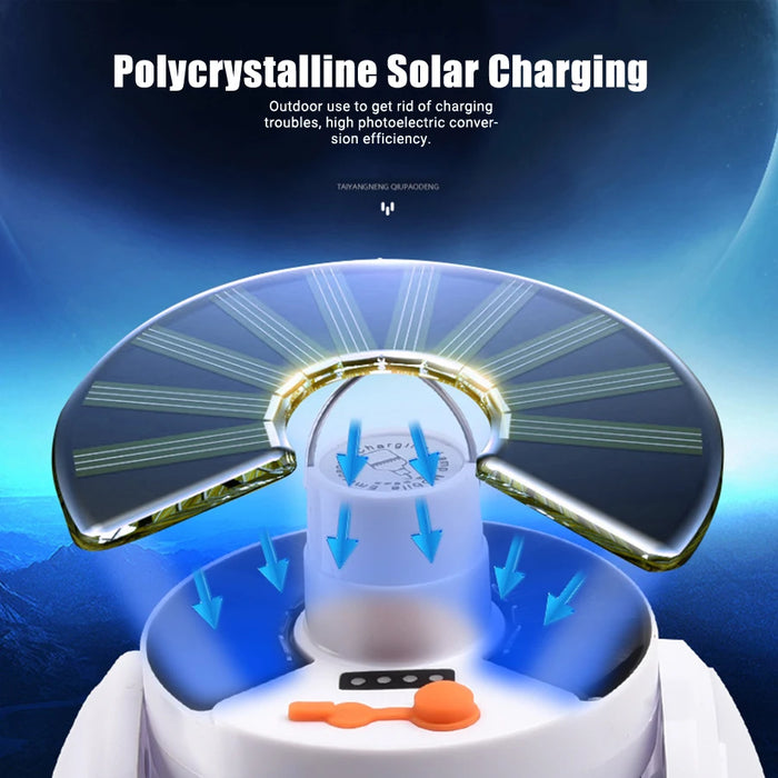 Solar LED Camping Lantern Tent Lamp With Hook Portable Outdoor Football Folding Light Emergency Hurricane Camp Lamp