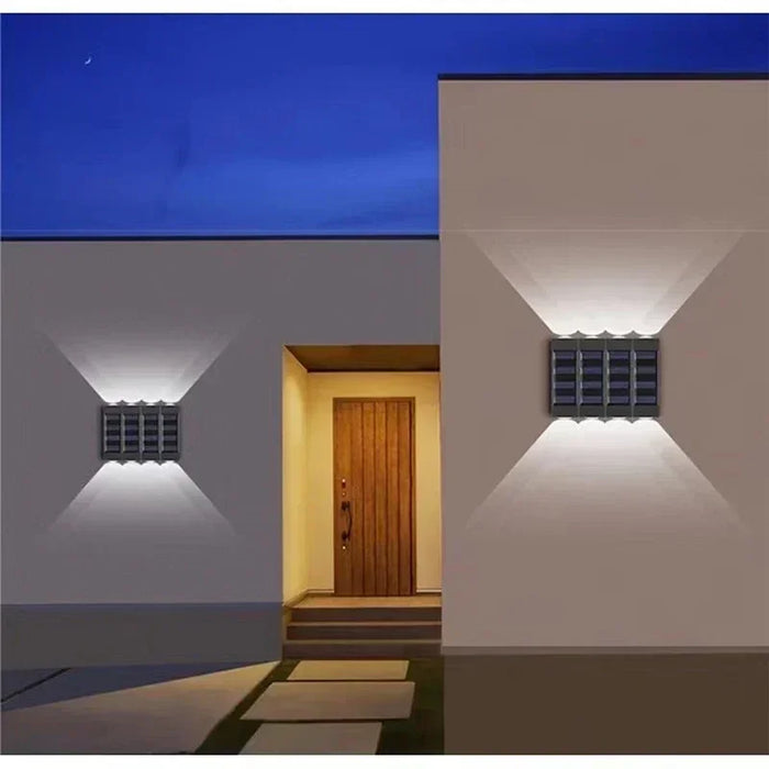 Solar Wall Lamp Outdoor Waterproof Solar Lights Up And Down Convex lens Lighting For Garden Street Landscape Balcony Outdoor Dec