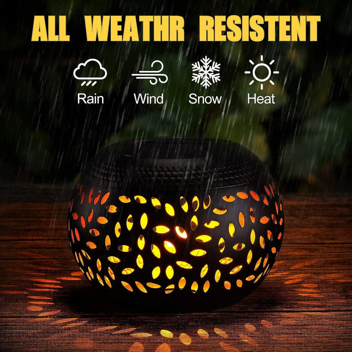 1pc Solar LED Garden Lantern - Elegant Metal Elliptical Lantern Solar, Waterproof with Shadow Projection for Outdoor Patio