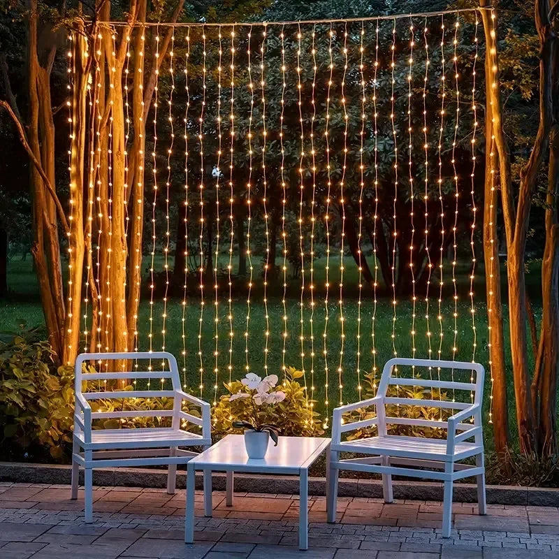 Lights Decoration Solar Curtain Lights Outdoo Fairy Lights String Lights LED Lights Christmas Wedding Party Decor 2025 New Year