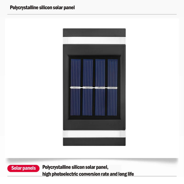 Solar Wall Lamp Outdoor Waterproof Solar Powered Up/Down Lighting for Garden Yard Home Exterior Decoration IP65 Solar Path Light