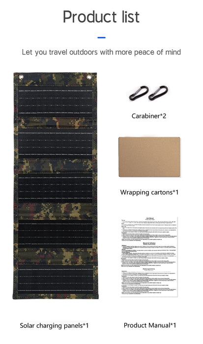 35W Portable Foldable Solar Panel Charger with USB Port - Compact & Lightweight Design for Outdoor Travel & Camping
